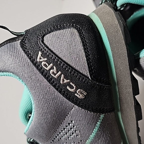 Scarpa Crux Air EU 38 US 7 Hiking Approach Shoes Smoke Ice Green Trail Vibram - Picture 11 of 16